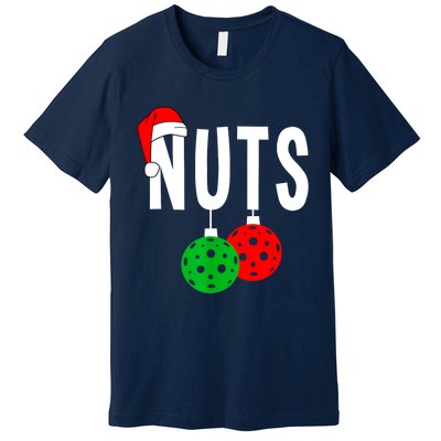 Funny Christmas Couples Nuts Xmas Chest Nuts Matching Pickleball Gift Premium T-Shirt