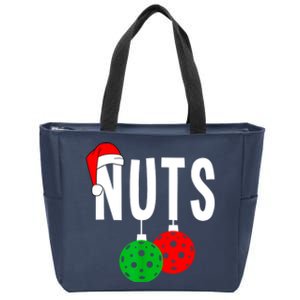 Funny Christmas Couples Nuts Xmas Chest Nuts Matching Pickleball Gift Zip Tote Bag