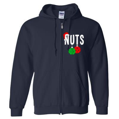 Funny Christmas Couples Nuts Xmas Chest Nuts Matching Pickleball Gift Full Zip Hoodie