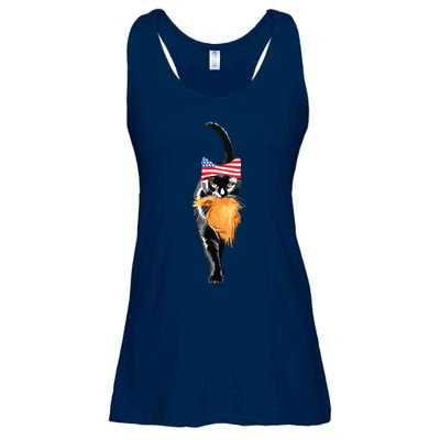 Funny Childless Cat Lady With Trump Hair Vote Kamala 2024 Ladies Essential Flowy Tank