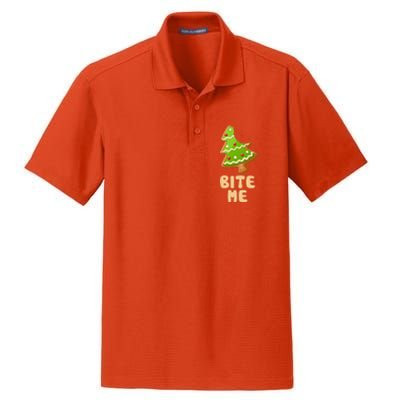 Funny Christmas Cookie Bite Me Dry Zone Grid Polo