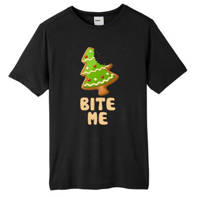 Funny Christmas Cookie Bite Me Tall Fusion ChromaSoft Performance T-Shirt