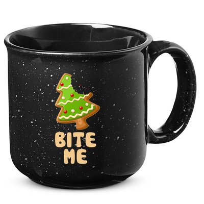 Funny Christmas Cookie Bite Me 15oz Campfire Ceramic Mug