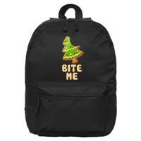 Funny Christmas Cookie Bite Me 16 in Basic Backpack