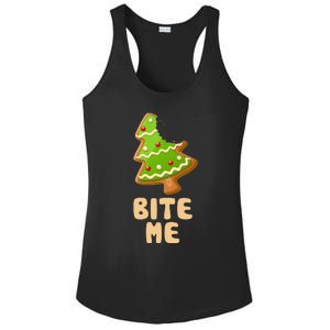 Funny Christmas Cookie Bite Me Ladies PosiCharge Competitor Racerback Tank