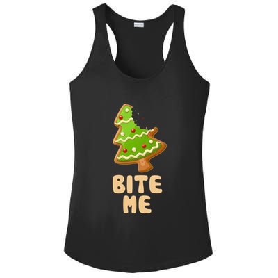 Funny Christmas Cookie Bite Me Ladies PosiCharge Competitor Racerback Tank
