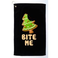 Funny Christmas Cookie Bite Me Golf Towel