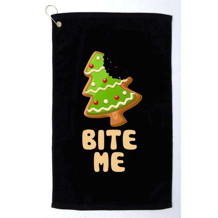Funny Christmas Cookie Bite Me Golf Towel