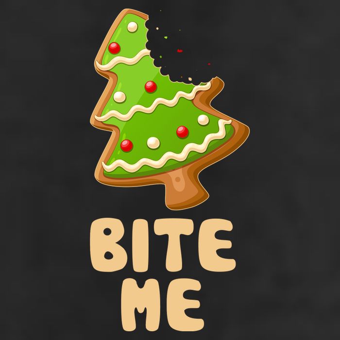 Funny Christmas Cookie Bite Me Golf Towel