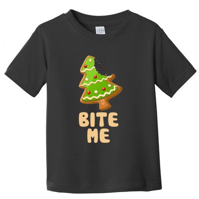 Funny Christmas Cookie Bite Me Toddler T-Shirt