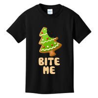 Funny Christmas Cookie Bite Me Kids T-Shirt