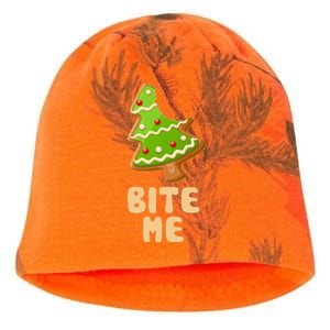 Funny Christmas Cookie Bite Me Kati - Camo Knit Beanie