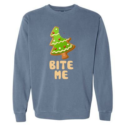 Funny Christmas Cookie Bite Me Garment-Dyed Sweatshirt