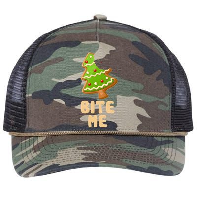 Funny Christmas Cookie Bite Me Retro Rope Trucker Hat Cap