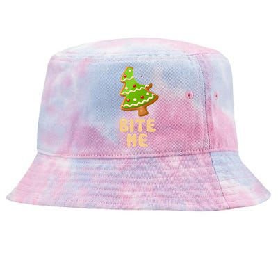 Funny Christmas Cookie Bite Me Tie-Dyed Bucket Hat