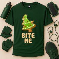 Funny Christmas Cookie Bite Me Performance Shirt