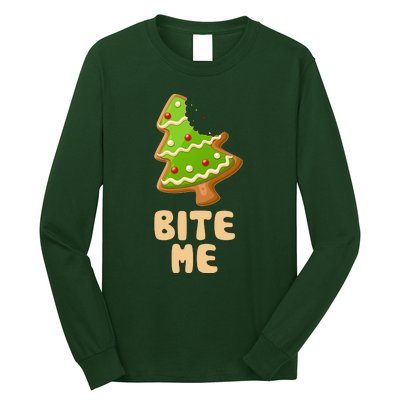 Funny Christmas Cookie Bite Me Long Sleeve Shirt