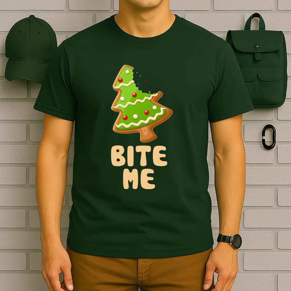 Funny Christmas Cookie Bite Me T-Shirt