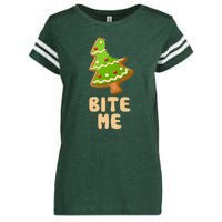 Funny Christmas Cookie Bite Me Enza Ladies Jersey Football T-Shirt