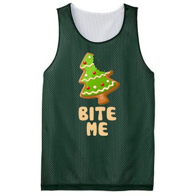 Funny Christmas Cookie Bite Me Mesh Reversible Basketball Jersey Tank