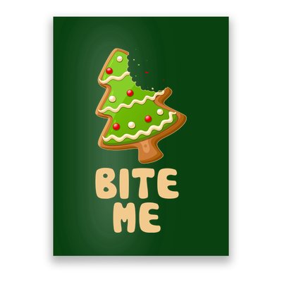 Funny Christmas Cookie Bite Me Poster
