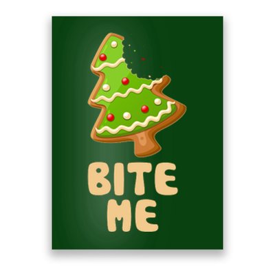 Funny Christmas Cookie Bite Me Poster