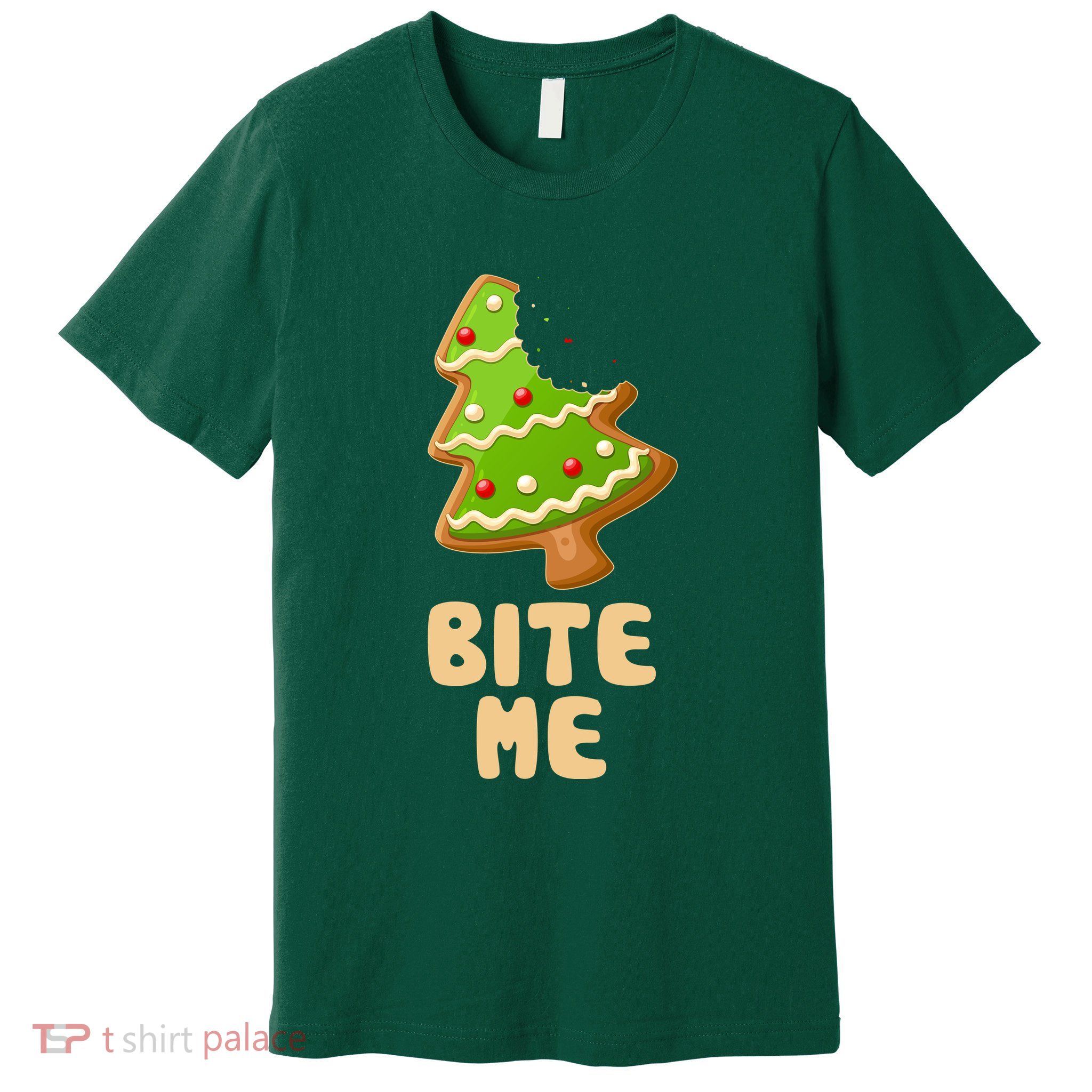Funny Christmas Cookie Bite Me Premium T-Shirt