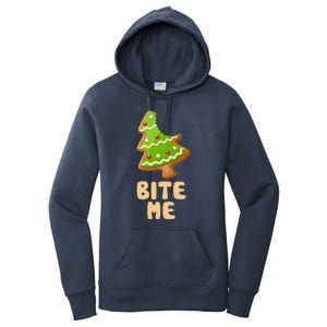 Funny Christmas Cookie Bite Me Women's Pullover Hoodie