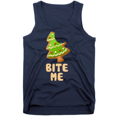 Funny Christmas Cookie Bite Me Tank Top