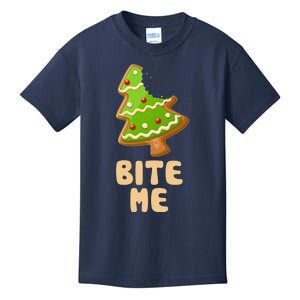 Funny Christmas Cookie Bite Me Kids T-Shirt