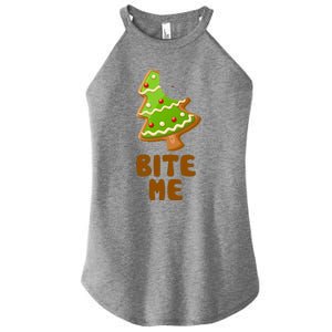 Funny Christmas Cookie Bite Me Women's Perfect Tri Rocker Tank