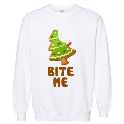 Funny Christmas Cookie Bite Me Garment-Dyed Sweatshirt