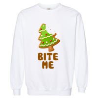 Funny Christmas Cookie Bite Me Garment-Dyed Sweatshirt