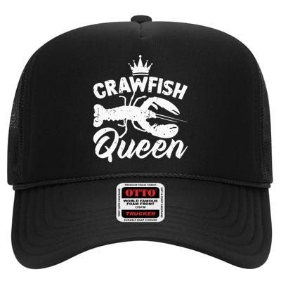 Funny Crayfish Crawfish Boil Crawfish Queen High Crown Mesh Back Trucker Hat