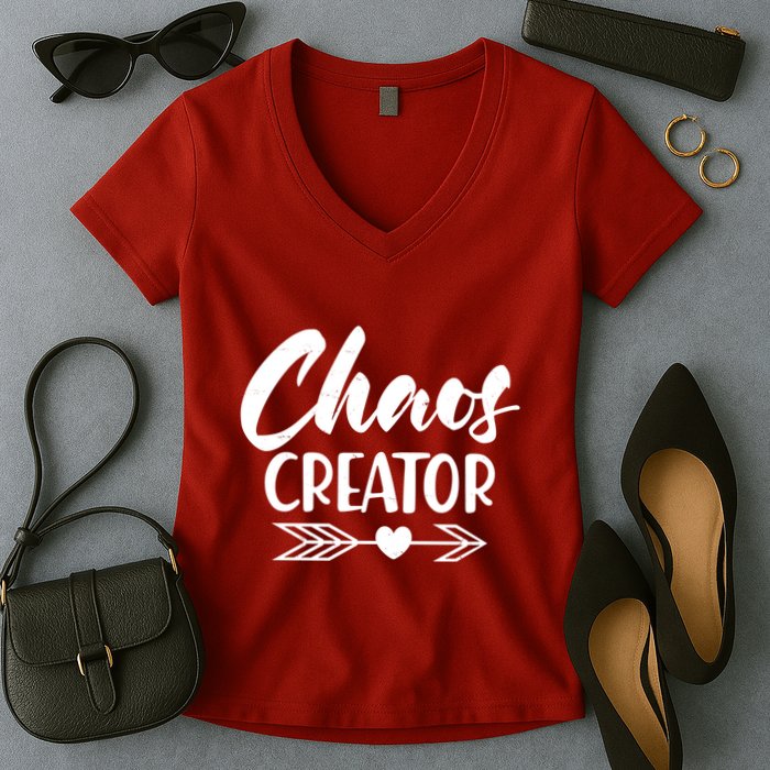 Funny Chaos Creator Women's V-Neck T-Shirt