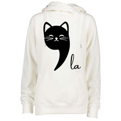 Funny Cat Comma La Kamala Harris For President 2024 Election Womens Funnel Neck Pullover Hood