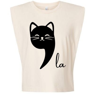 Funny Cat Comma La Kamala Harris For President 2024 Election Garment-Dyed Women's Muscle Tee