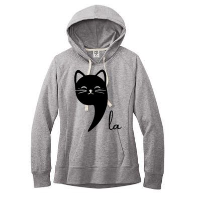 Funny Cat Comma La Kamala Harris For President 2024 Election Women's Fleece Hoodie