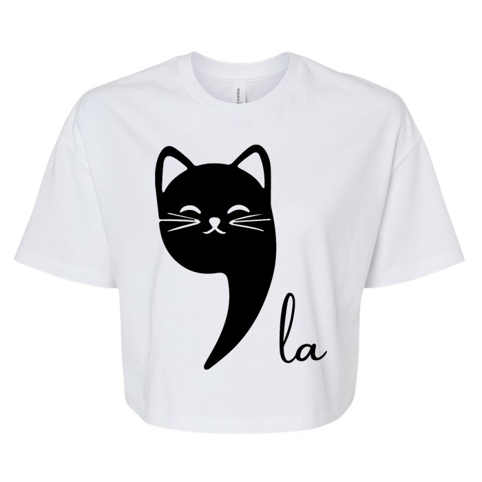 Funny Cat Comma La Kamala Harris For President 2024 Election Bella+Canvas Jersey Crop Tee