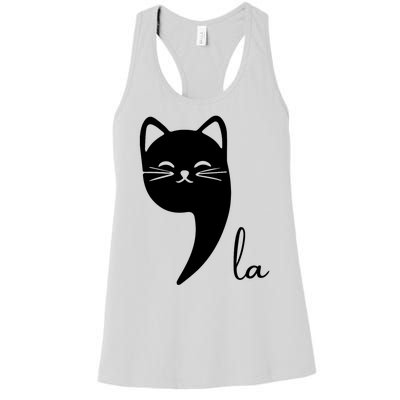 Funny Cat Comma La Kamala Harris For President 2024 Election Women's Racerback Tank