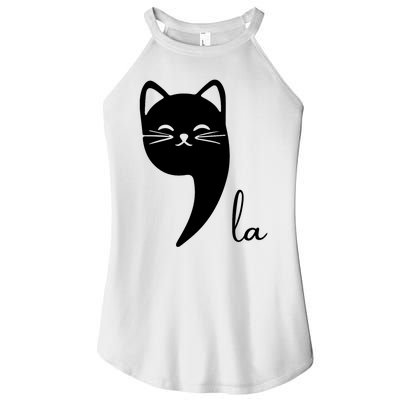 Funny Cat Comma La Kamala Harris For President 2024 Election Women’s Perfect Tri Rocker Tank