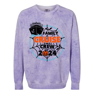 Family Cruise Crew 2024 Matching Team Halloween Spooky Colorblast Crewneck Sweatshirt