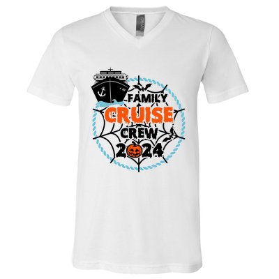 Family Cruise Crew 2024 Matching Team Halloween Spooky V-Neck T-Shirt