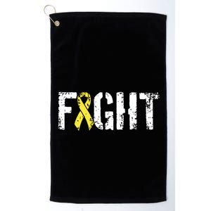 Fight Childhood Cancer Military Style Awareness Ribbon Platinum Collection Golf Towel