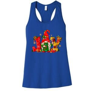 Funny Cute Christmas Lights Santa Gnomes Coffee Love Xmas Gift Women's Racerback Tank