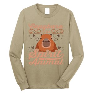 Funny Capybara Capybara Is My Spirit Animal Long Sleeve Shirt