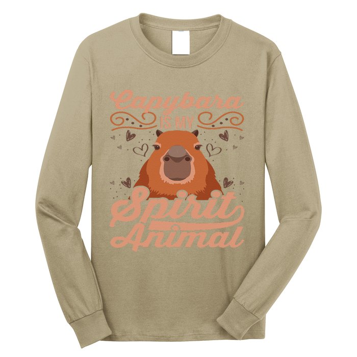 Funny Capybara Capybara Is My Spirit Animal Long Sleeve Shirt