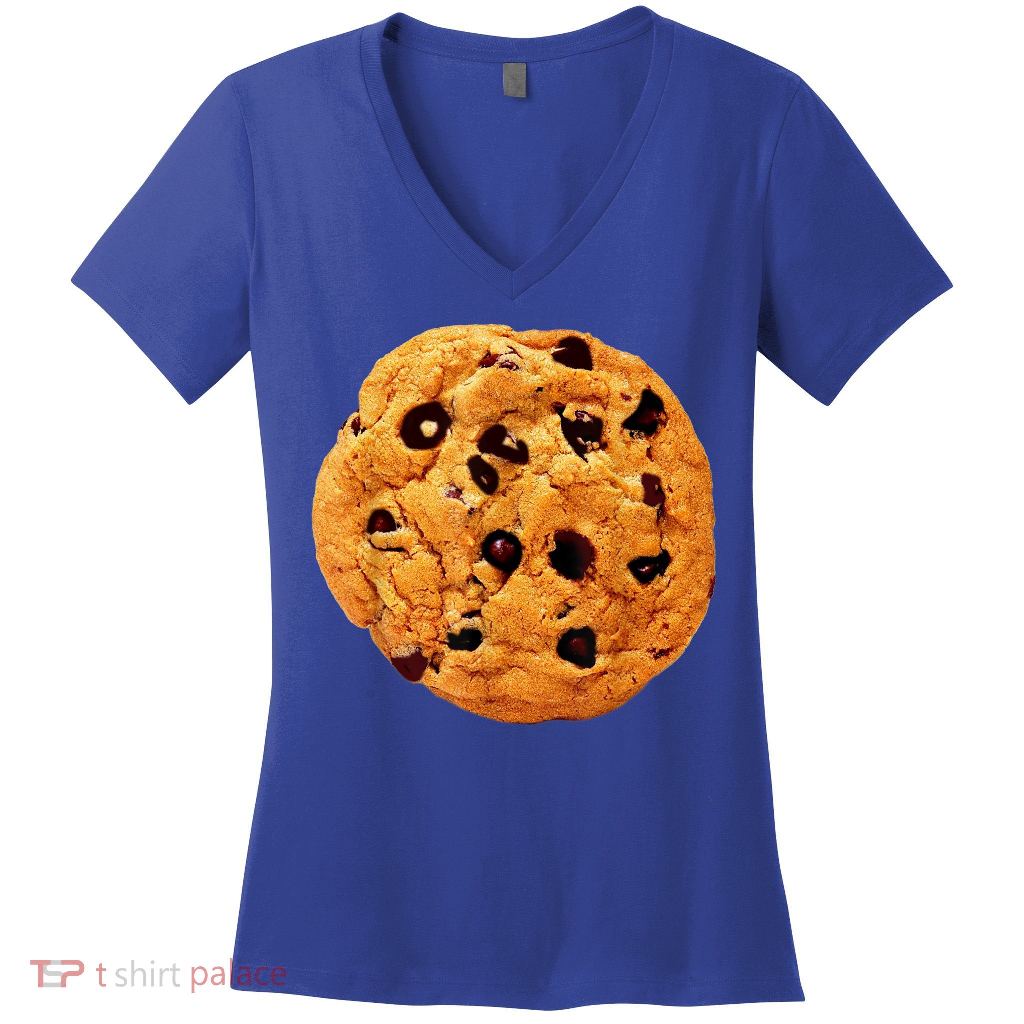 Funny Chocolate Chip Cookie Costume Gift Last Minute Lazy Party Gift Women's V-Neck T-Shirt
