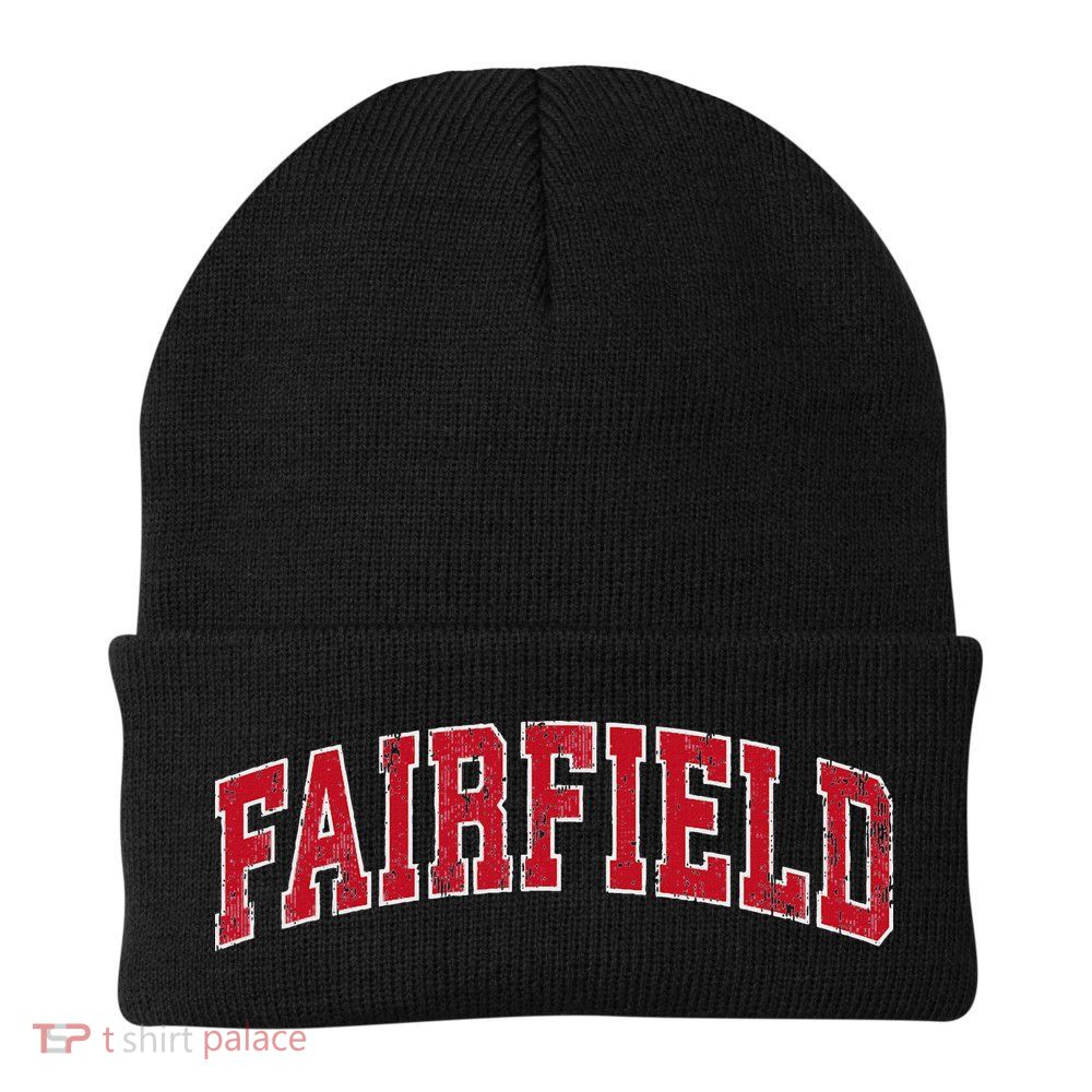 Fairfield Connecticut Ct Vintage Sports Design Red Design Beanie