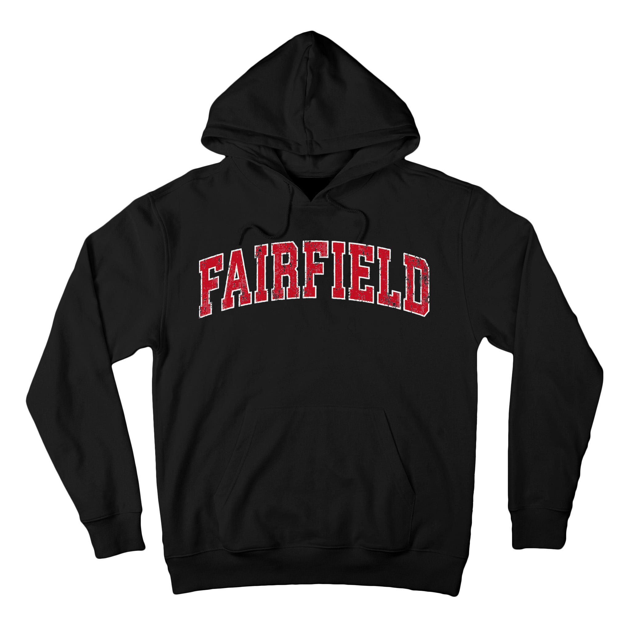 Fairfield Connecticut Ct Vintage Sports Design Red Design Tall Hoodie